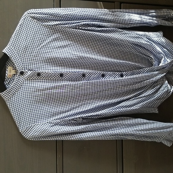 Blue/white Plaid twisted front shirt - Picture 5 of 7
